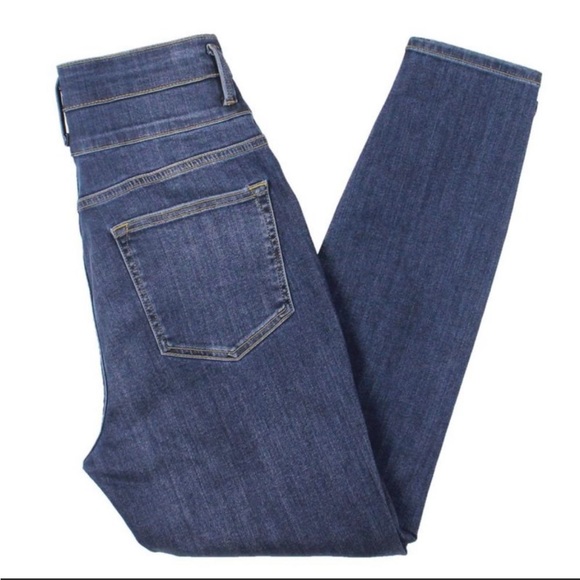 NWT Frame Le Catroux Blue Front Seam Double Button Cigarette Jeans - Picture 4 of 9